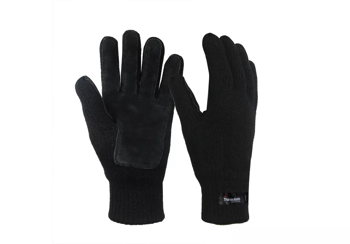3M Thinsulate Lining Acrylic Double Knit Gloves with Leather on PlamIWG-014